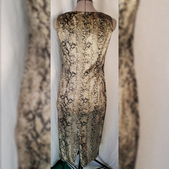 TRIO NEW YORK Exotic GRN/BLK Python Print Dress SM - Picture 9 of 15